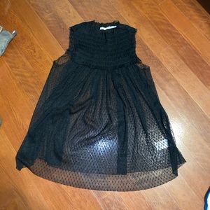 Urban outfitters black polka dot mesh tank size s